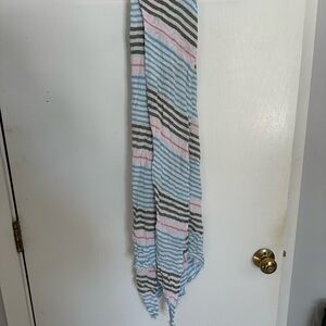 Talbots Striped Scarf with Pink, Blue, and Gray [FREE]